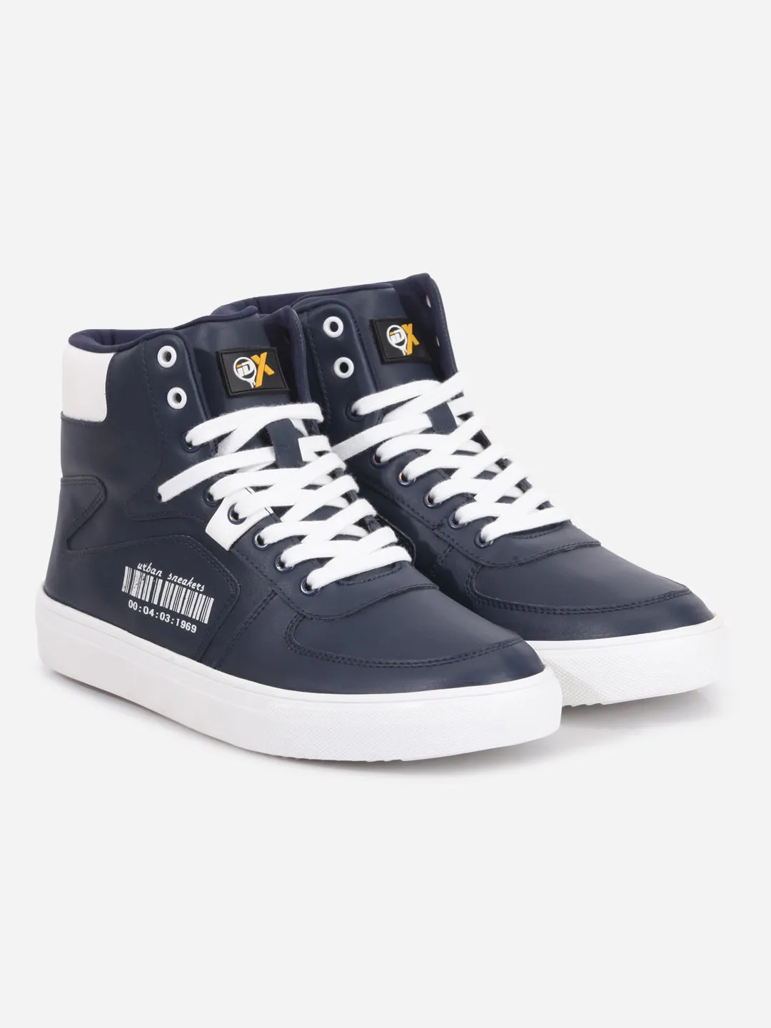 Men's Navy Ankle Top Active Graphic Sneaker (IX1063)