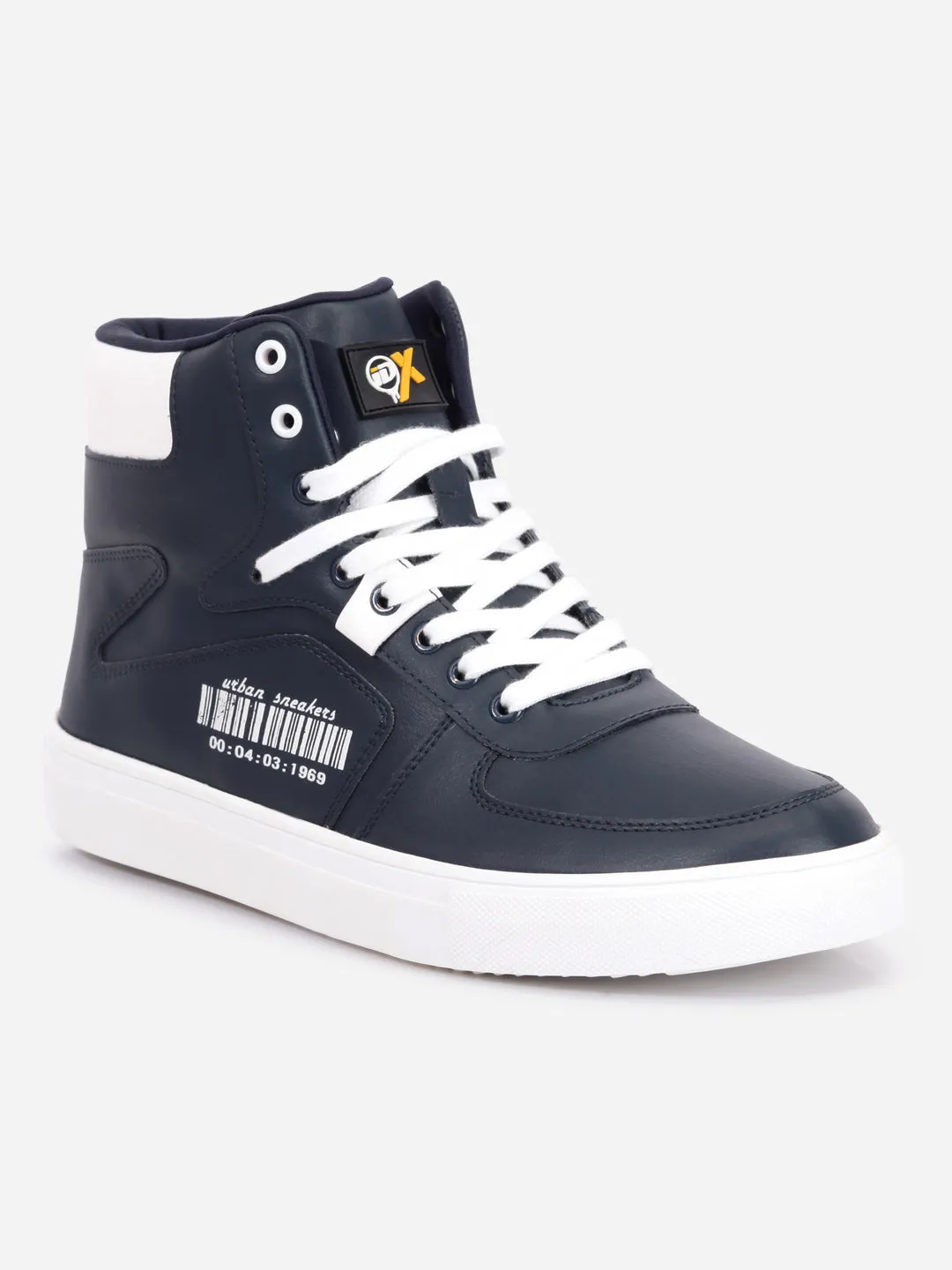 Men's Navy Ankle Top Active Graphic Sneaker (IX1063)