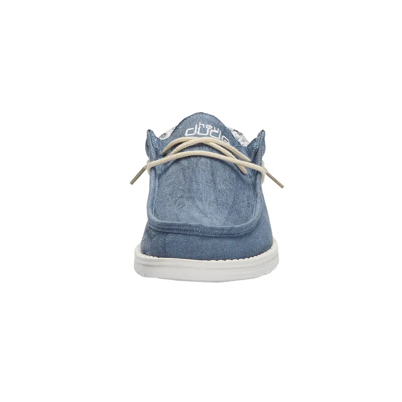 Men's Wally Linen Shoe in Natural Blue