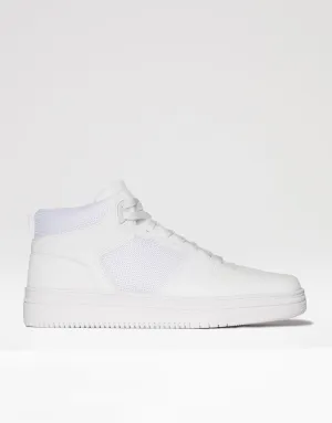 Men's White Sport Panel High Top Trainers