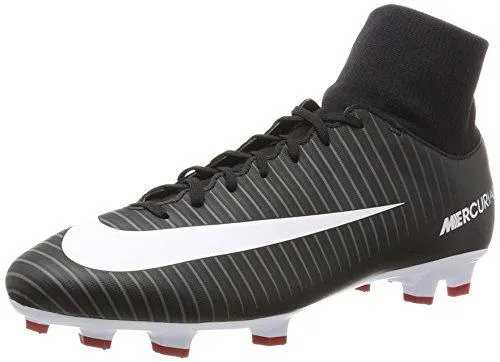 Mercurial Victory Vi Dynamic Fit FirmGround Soccer Cleat 7.5 DM Us Blk Wht Drk Grey Red