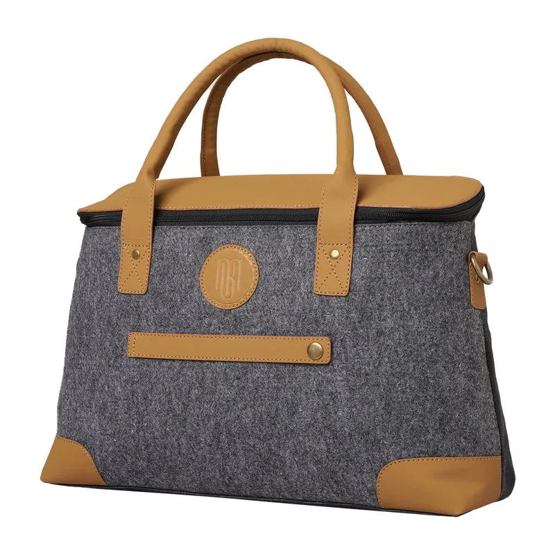 Mona B Unisex Messenger | Small Overnighter Bag for upto 14" Laptop/Mac Book/Tablet with Stylish Design: Arctic Dark Grey