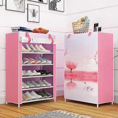 Multi-layer Dust-proof Shoe Cabinet Folding Non-woven Cloth Shoe Storage Stand Holder DIY Assembly Shoe Organizer Rack