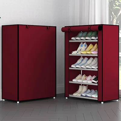 Multi-layer Dust-proof Shoe Cabinet Folding Non-woven Cloth Shoe Storage Stand Holder DIY Assembly Shoe Organizer Rack