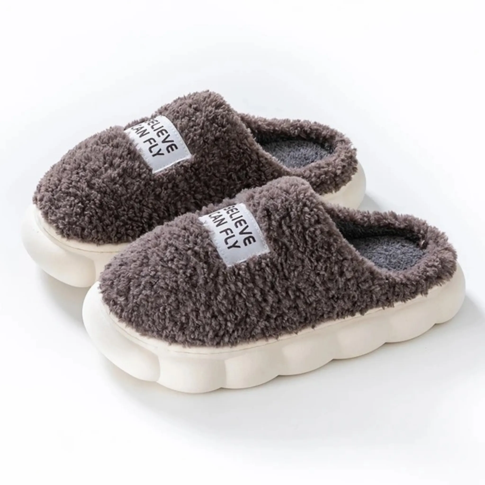 OCW Women Slippers Comfortable Anti-slip Slip On Fluffy Home Sandals