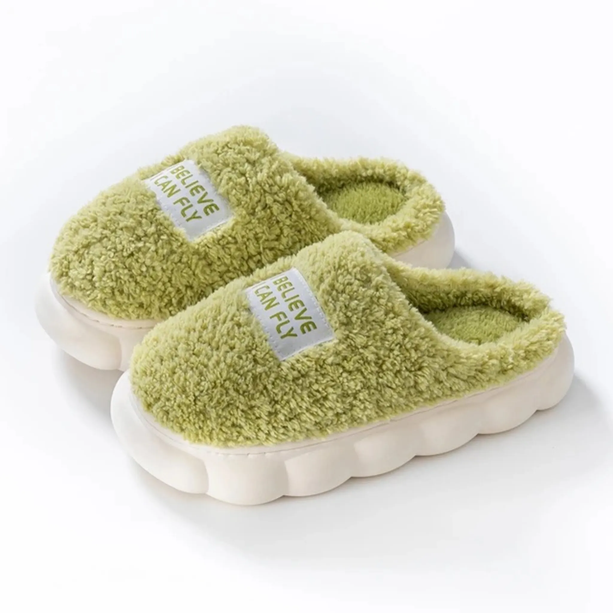 OCW Women Slippers Comfortable Anti-slip Slip On Fluffy Home Sandals