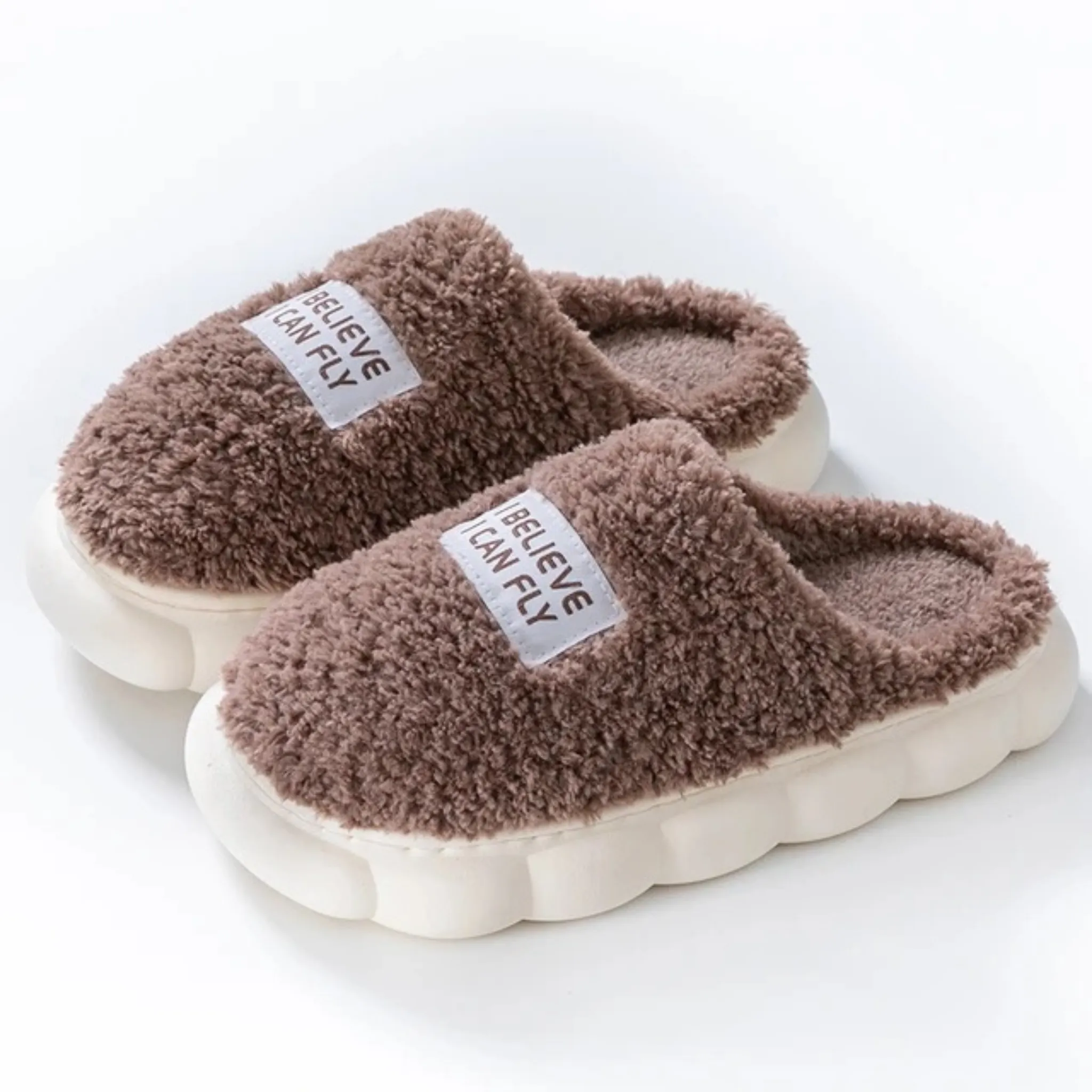 OCW Women Slippers Comfortable Anti-slip Slip On Fluffy Home Sandals