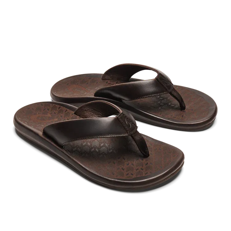 Olukai Men's 'Ilikai Sandal - Dark Wood / Dark Wood