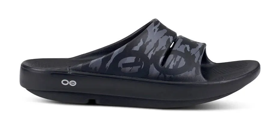 OOFOS Mens Ooahh Sport Slide Sandal Black Camo