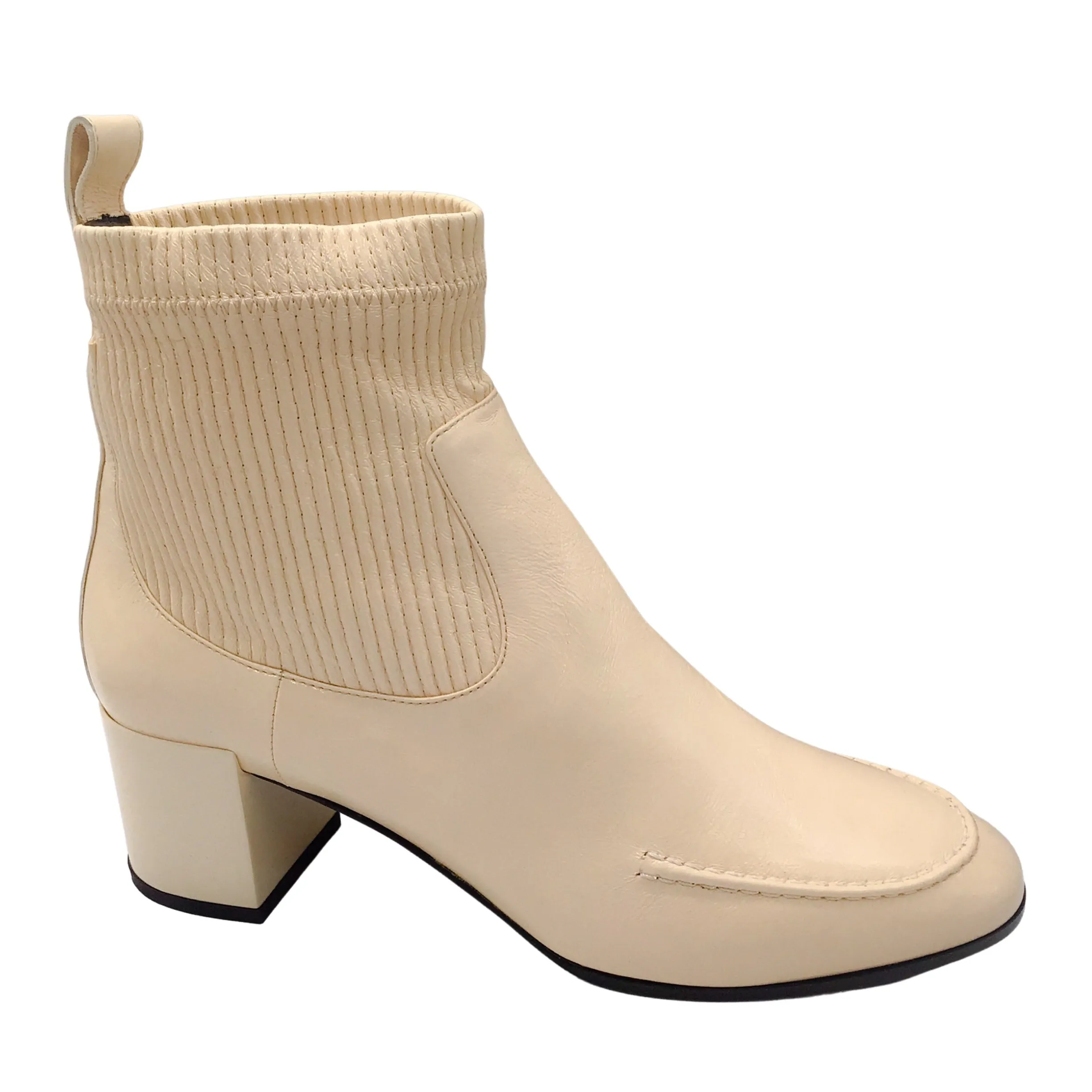 Pierre Hardy Ivory Patent Leather Ankle Boots