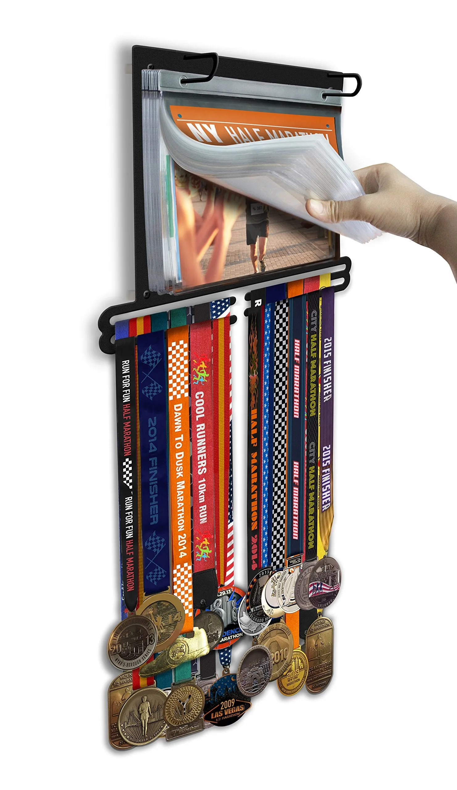 Race Medal Display Running Medal Hanger Display Marathon Medal Display Case Holds 40