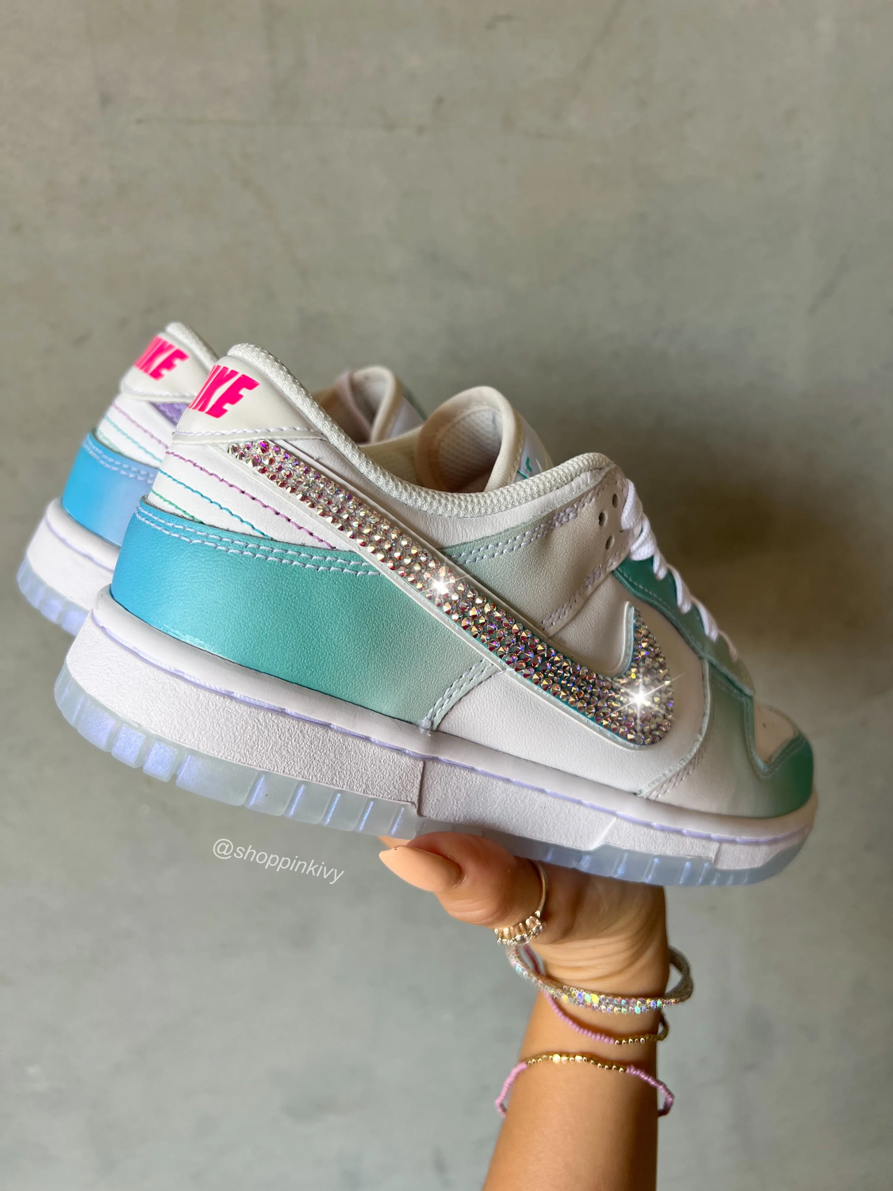 Rare Ombré Swarovski Womens Nike Dunk Shoes