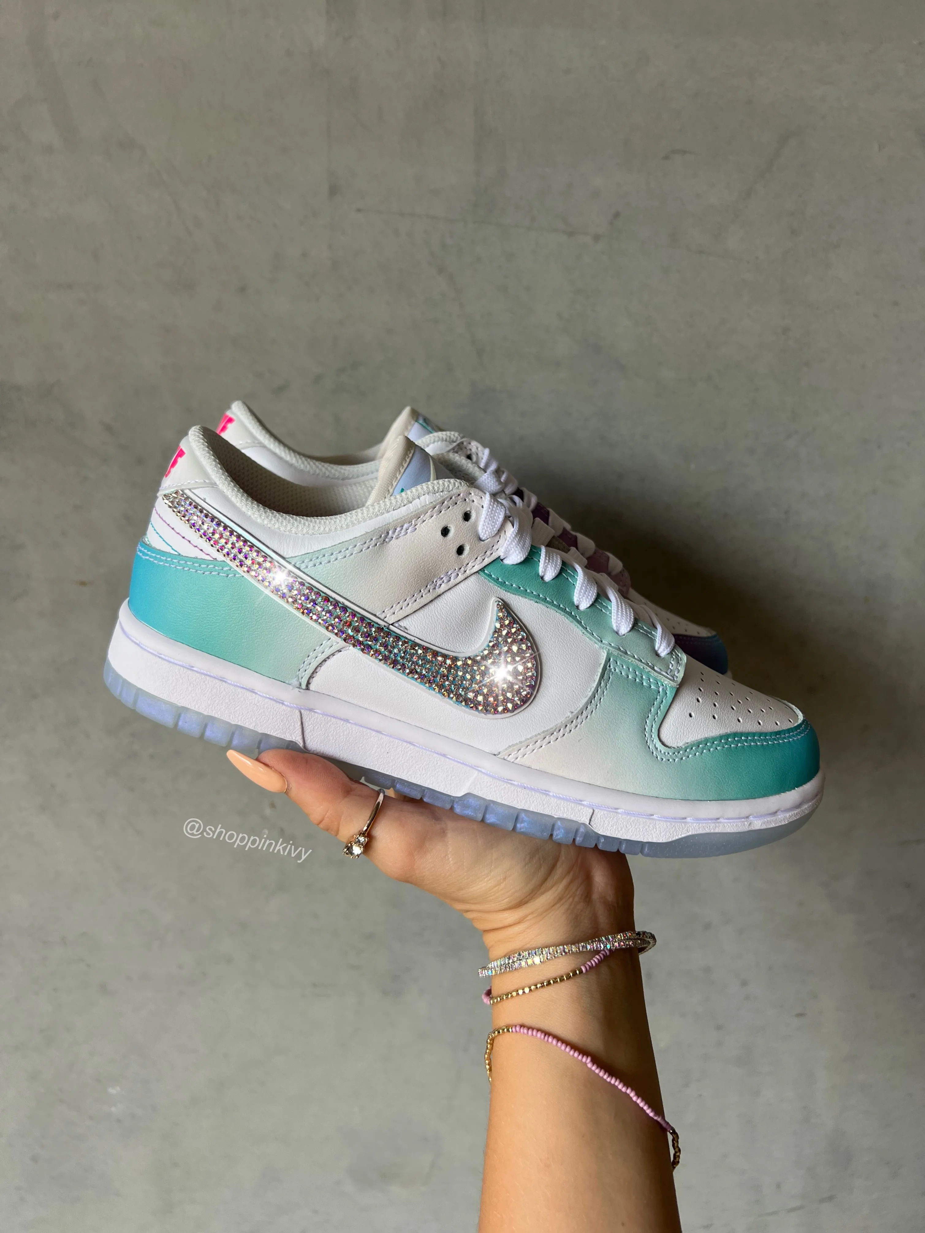 Rare Ombré Swarovski Womens Nike Dunk Shoes