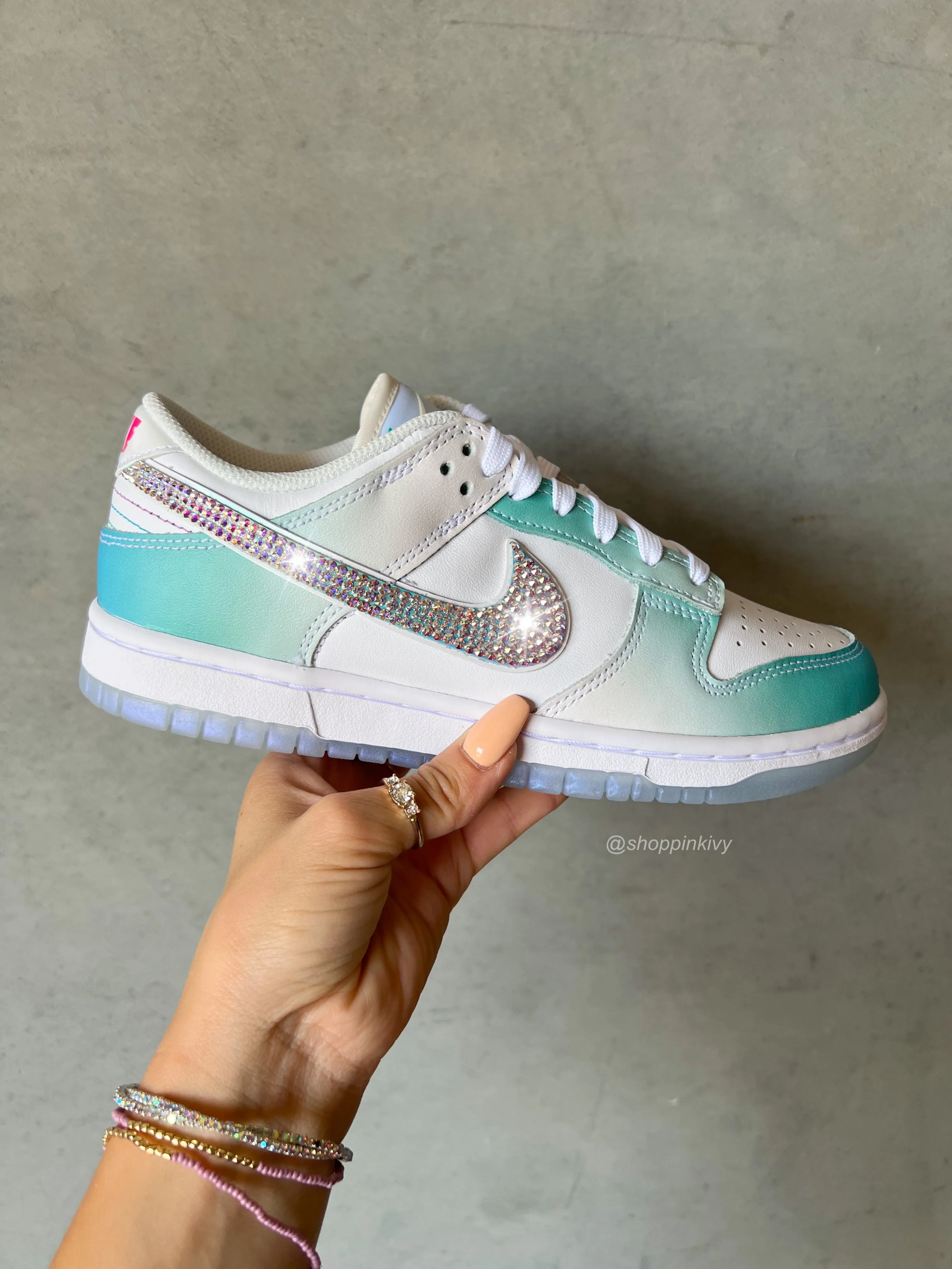 Rare Ombré Swarovski Womens Nike Dunk Shoes