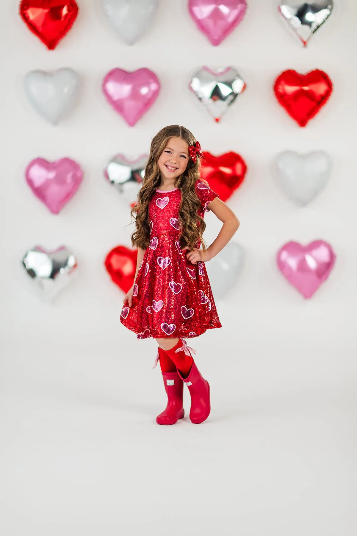 Red Sequin Hearts Dress