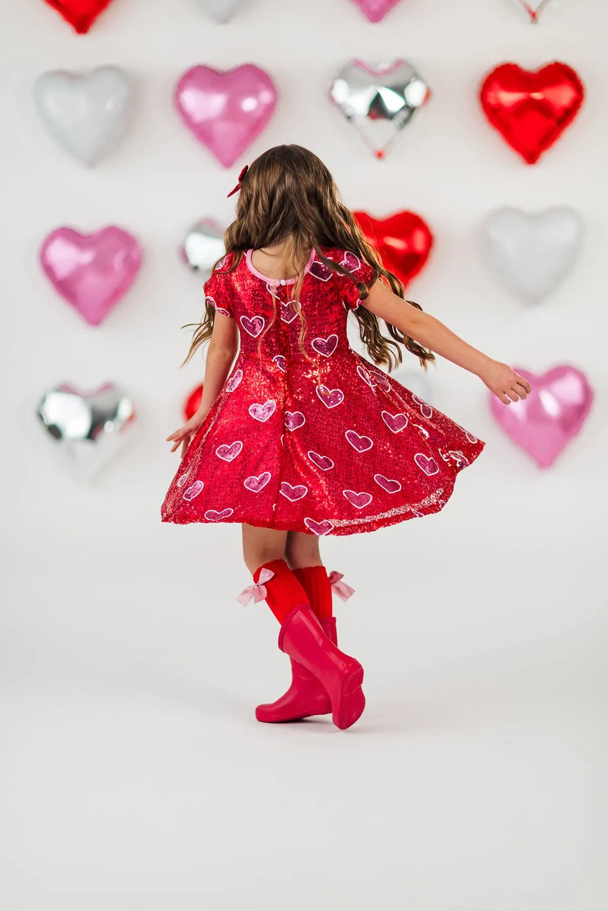 Red Sequin Hearts Dress