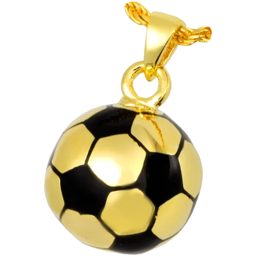 Silver Soccer Ball Keepsake Pendant Urn for Cremains