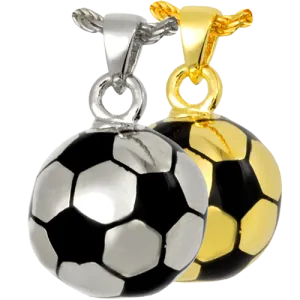 Silver Soccer Ball Keepsake Pendant Urn for Cremains