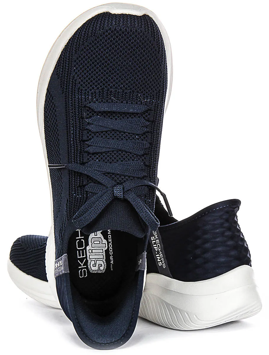 Skechers Ultra Flex 3.0 In Navy White For Women