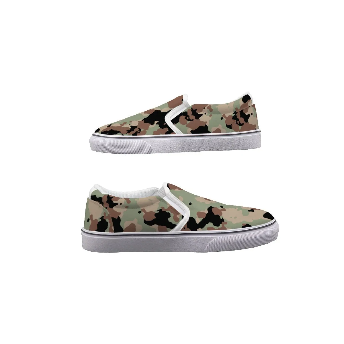 So#7 Men's Slip On Sneakers, green camouflage