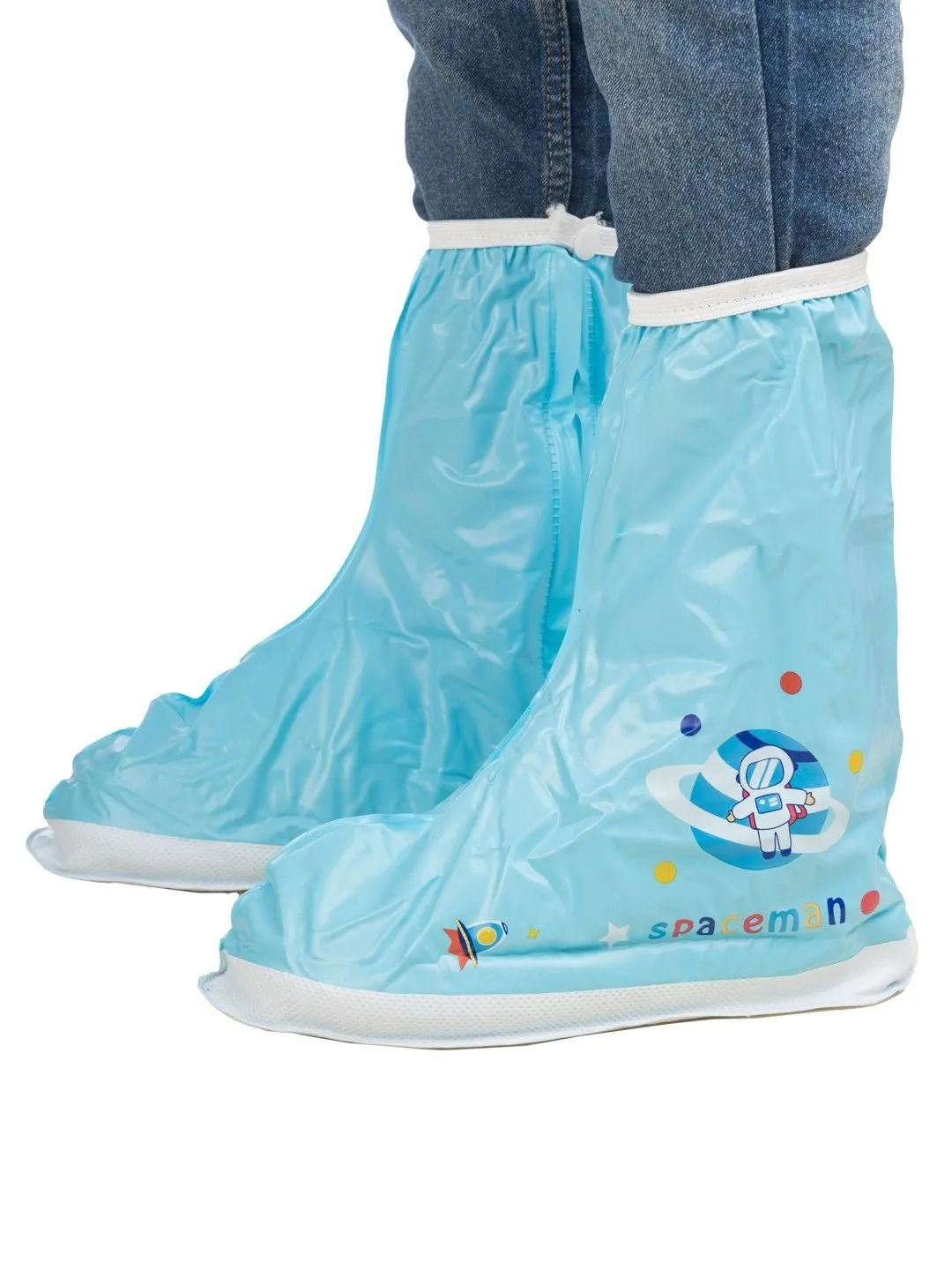 Space Adventure Waterproof Rain Shoe Covers for Boys