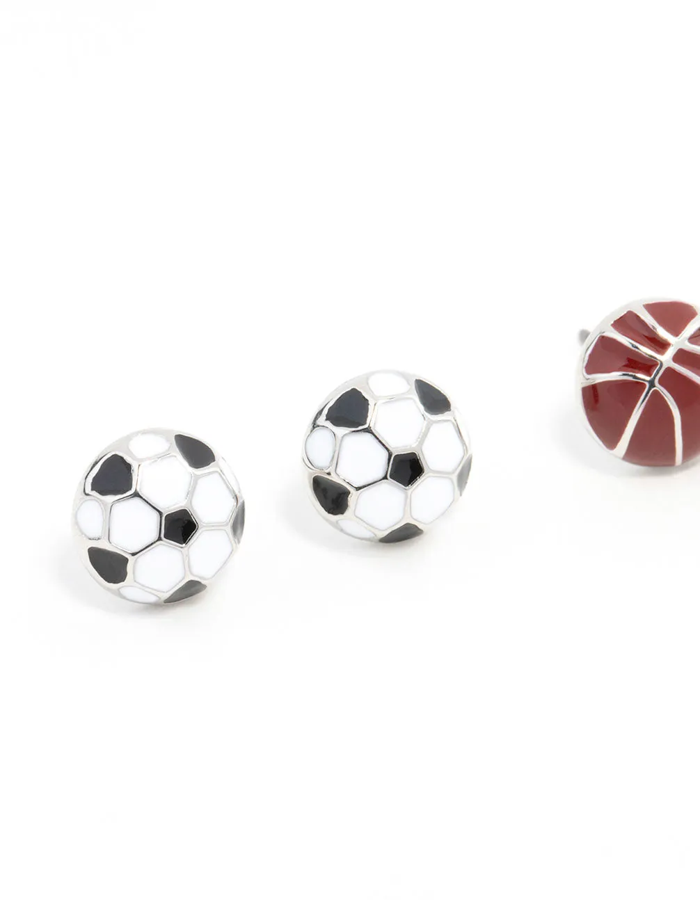 Sports Balls Stud Earrings 3-Pack Set