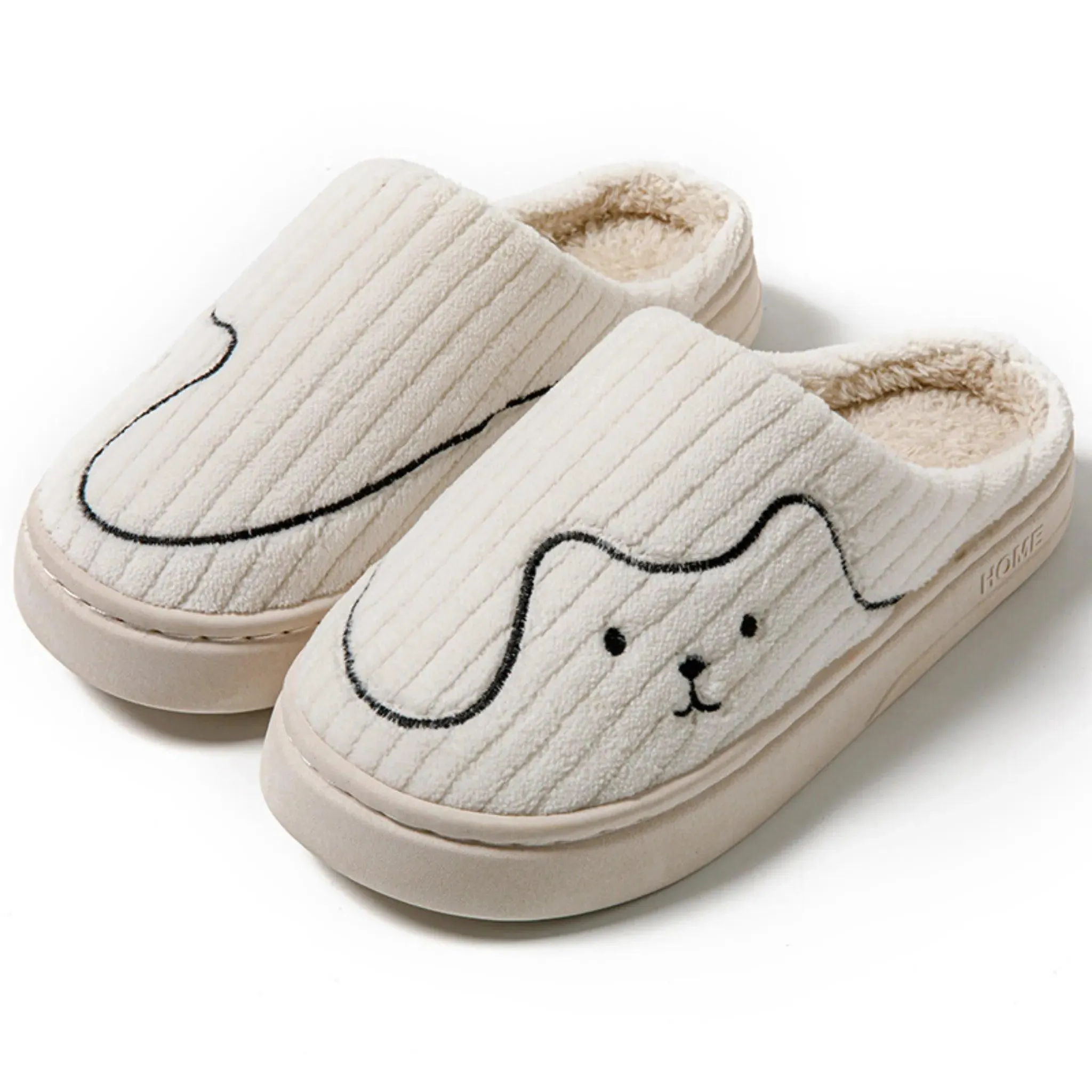 Striped Cat Slippers – Warm Non-slip Indoor House Shoes for Couples