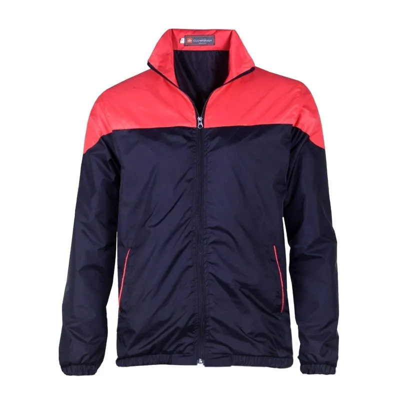 THE CLOWNFISH Men's Activewear Jacket - Long Sleeve & Pockets | M Size | Blue Red Combination