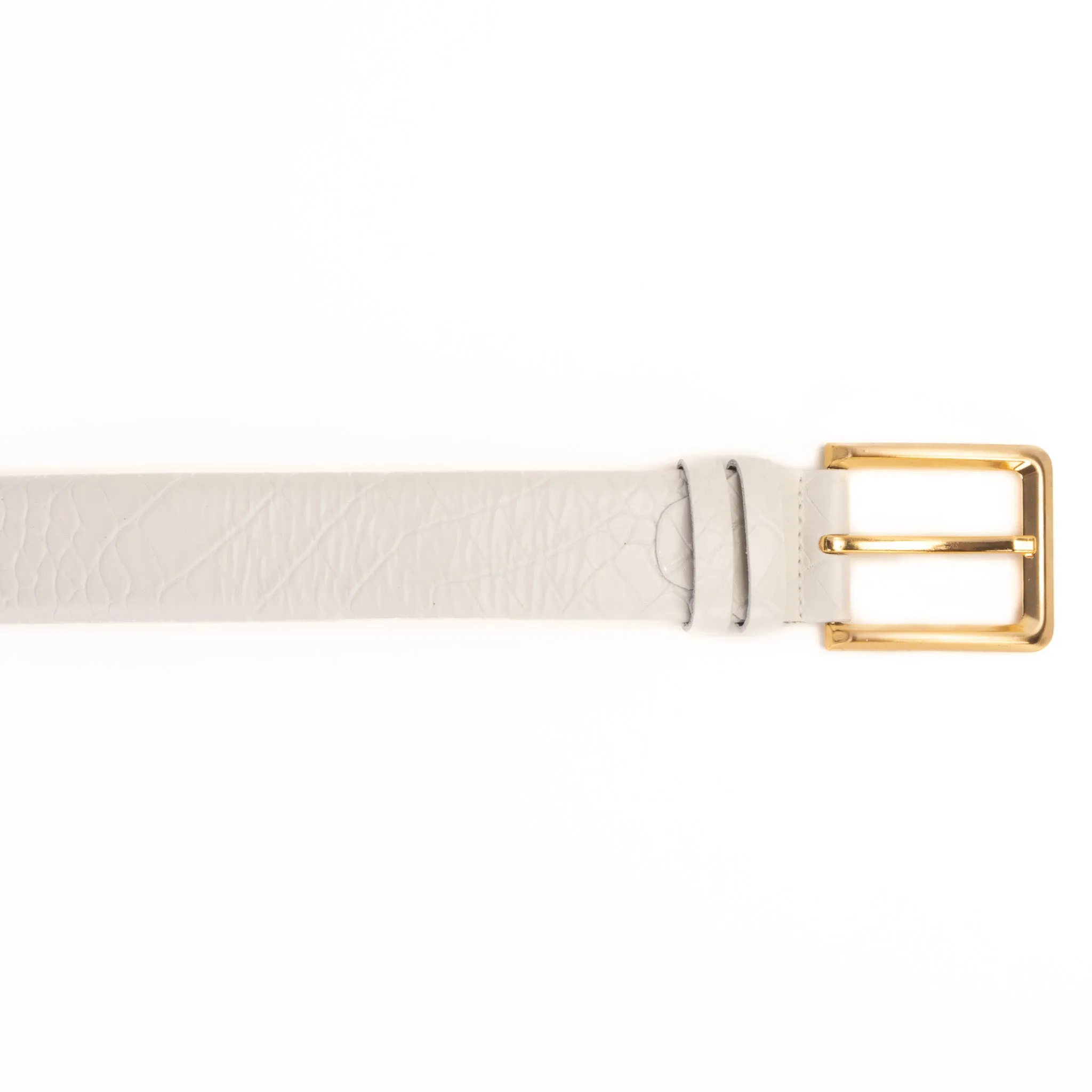 The Monaco White Leather Belt