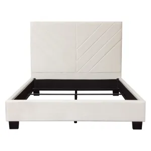 Vogue Eastern King Bed w/ 54" Headboard in Light Cream Velvet by Diamond Sofa