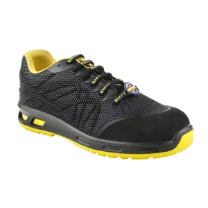 Warrior Black & Yellow Genuine Leather Fiber Glass Toe Safety Shoes for Men CYGNUS By Liberty