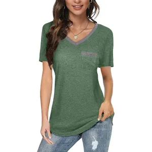 Womens V Neck Short Sleeve Tops