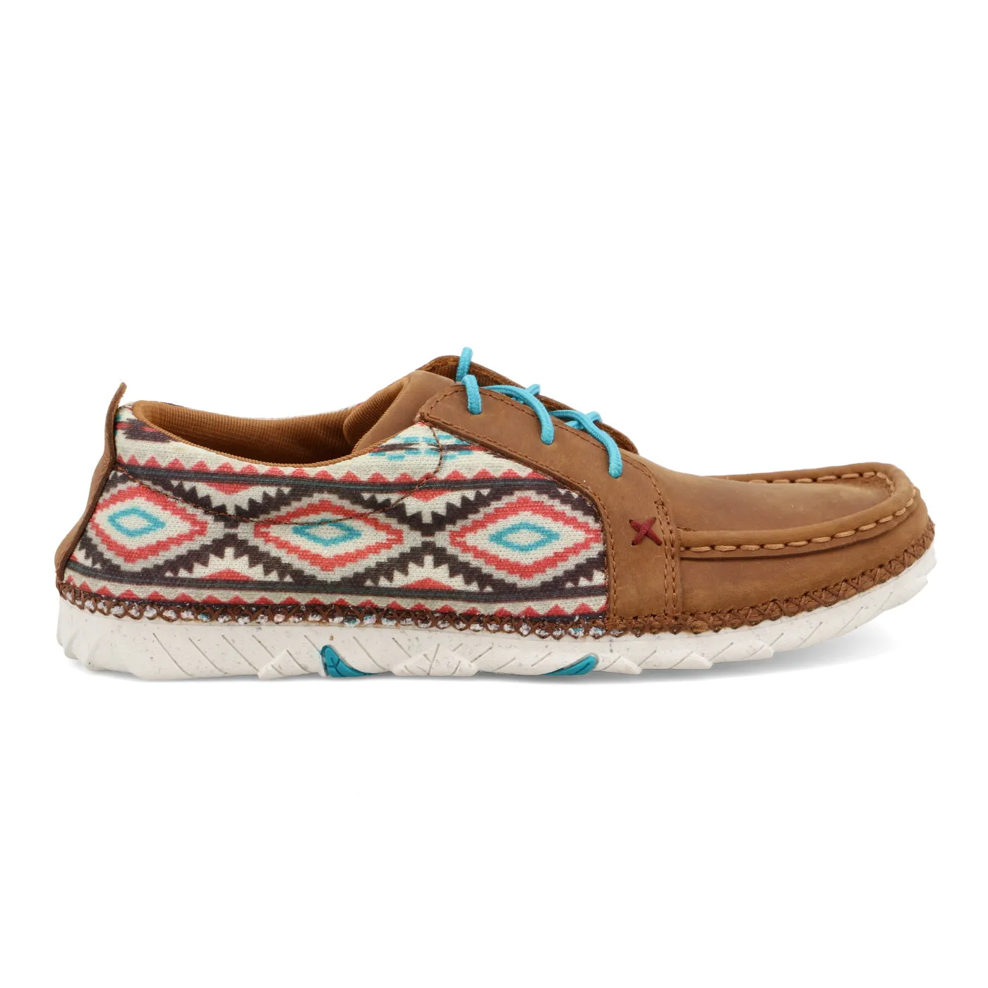 Women's Zero-X Brown & Multi Aztec Lace Round Toe Shoes from Twisted X